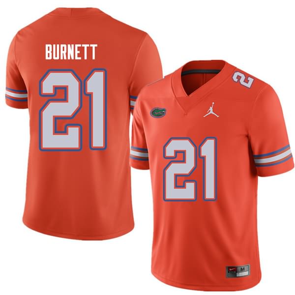 NCAA Florida Gators McArthur Burnett Men's #21 Jordan Brand Orange Stitched Authentic College Football Jersey ZKF4164EW